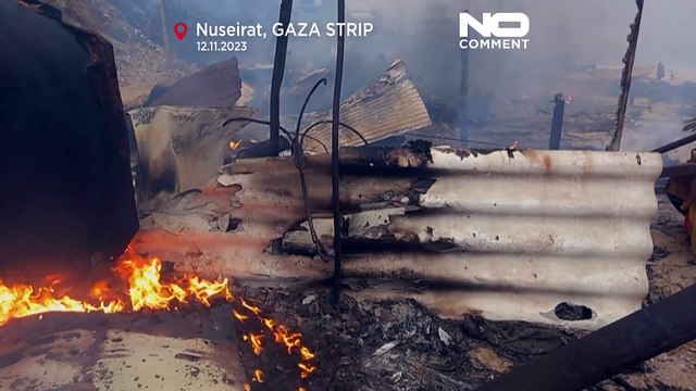 نيران سببها القصف الإسرائيلي تلتهم قوارب الصيادين على شواطئ غزة