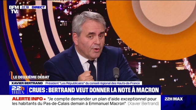 Crues dans le Pas-de-Calais: la région des Hauts-de-France et le département vont prendre en charge le montant de la franchise pour catastrophe naturelle d'un montant de 380 euros, annonce Xavier Bertrand