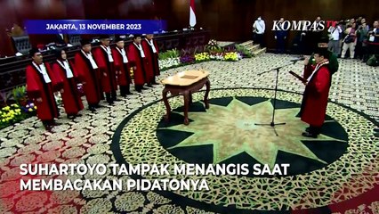 Suhartoyo Menangis Minta Ini ke Para Hakim MK Saat Pidato Pelantikan