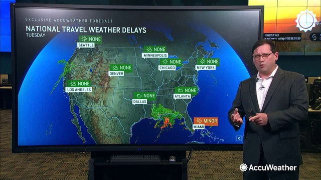 Storms likely to cause travel delays in the Gulf Coast this Tuesday