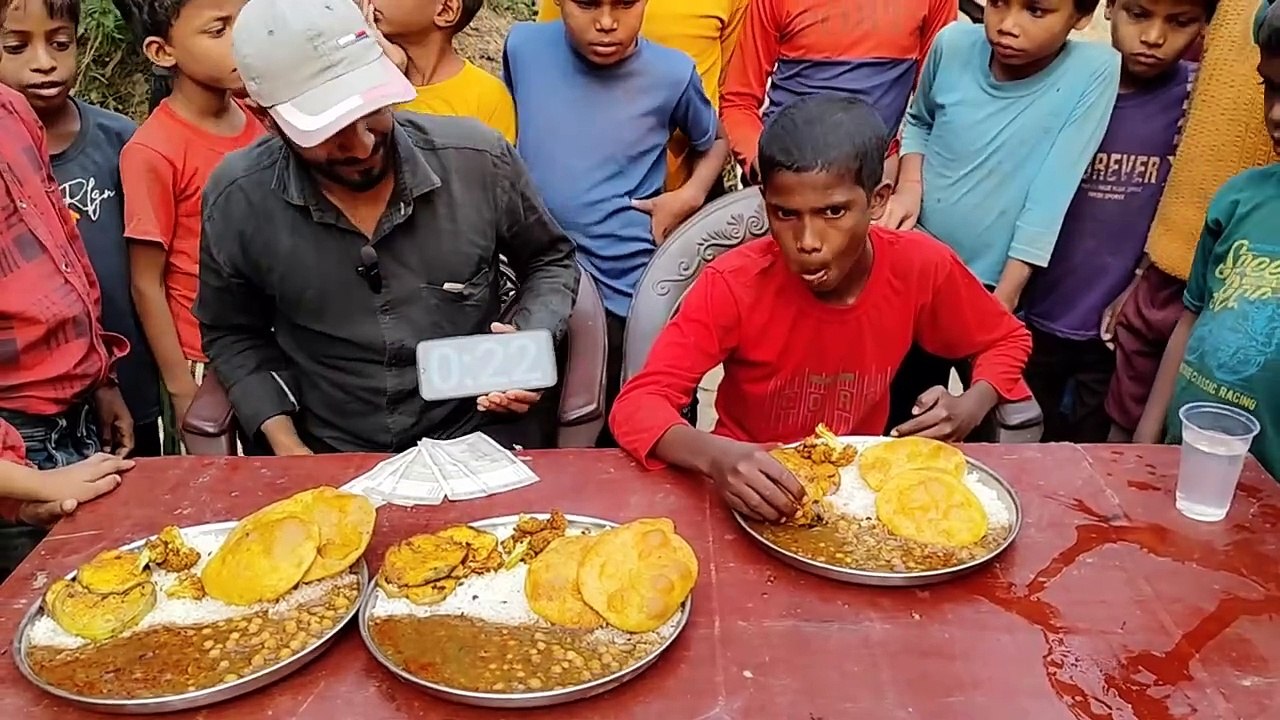 chhola rice poori eating challenge Rs2500 winning prize
