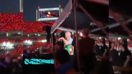 Taylor Swift and Travis Kelce seen kissing for first time in romantic post- concert embrace