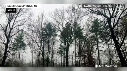 Monday snowflakes fall across New England