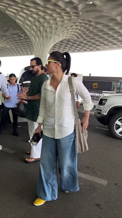 Saif Ali Khan And Kareena Kapoor Arrive At Mumbai Airport In Swag