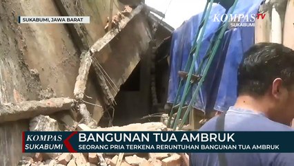Sedang Tertidur, Seorang Pria Terkena Reruntuhan Bangunan Tua Ambruk