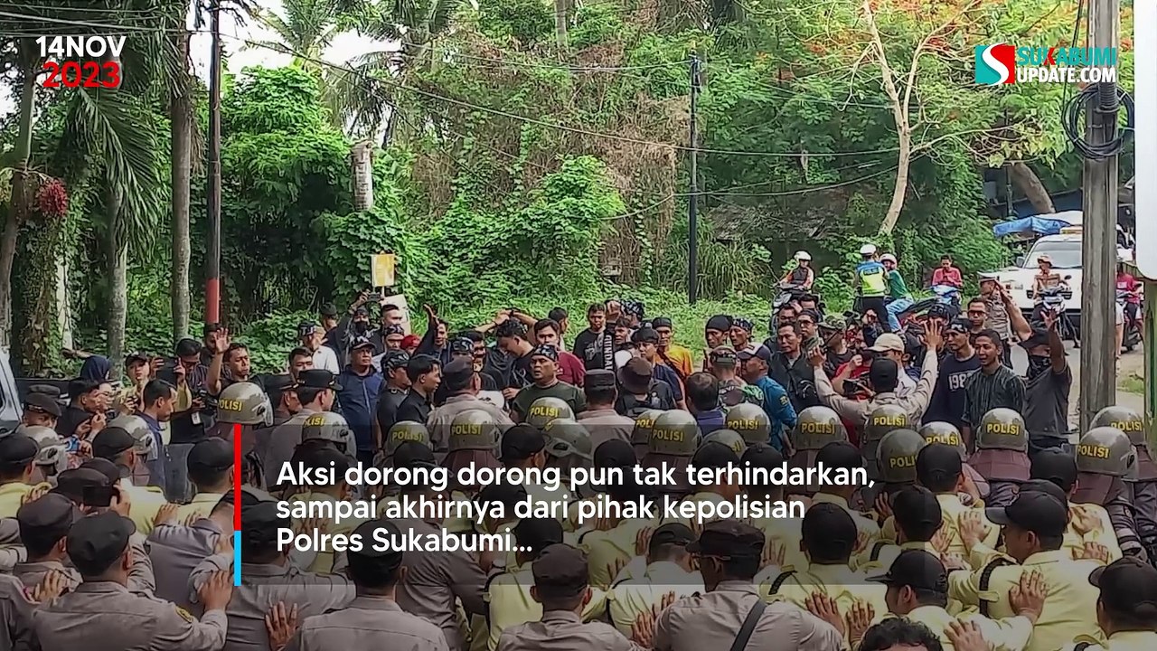 Puluhan Massa Bentrok dengan Polisi di PLTU Jabar 2 Palabuhanratu: Simulasi Ricuh!