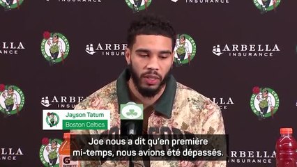 Celtics - Tatum sur la première période contre les Knicks : "C'était inacceptable"