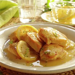 Pollo al limón con vino blanco - Cocina Fácil