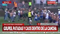 Batalla campal: violenta pelea de barras dentro del campo de juego