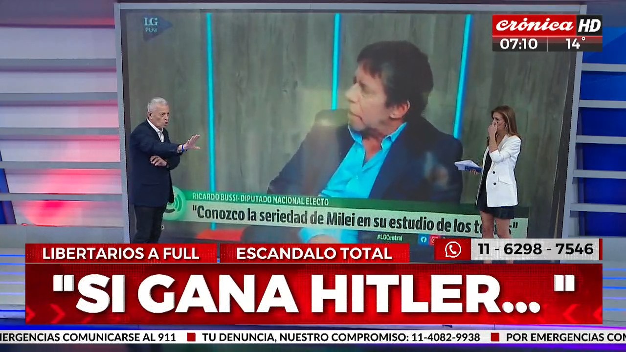 Tremendo falido: diputado confundió a Milei con Hitler e plena entrevista televisiva