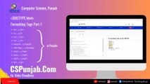 Formatting Tags in Punjabi | Part-1 | HTML | Online HTML Editor | CSPunjab.Com - Tutorial #2