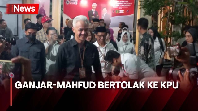 Ganjar-Mahfud Didampingi Isti Bertolak ke KPU untuk Pengundian Nomor Urut