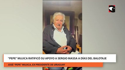 “Pepe” Mujica ratificó su apoyo a Sergio Massa a días del balotaje