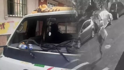 Sultangazi'de park halindeki kamyonetin ön camını çaldı! O anlar kamerada