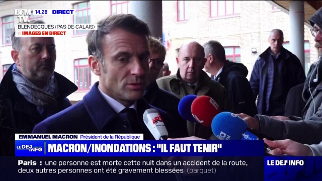 Emmanuel Macron dans le Pas-de-Calais: Je veux apporter le soutien de la Nation dans cette situation qui continue d'être difficile