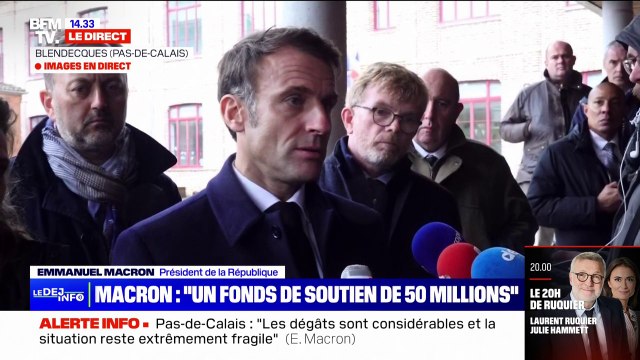 Inondations dans le Pas-de-Calais: Emmanuel Macron affirme que près de 250 communes ont été touchées
