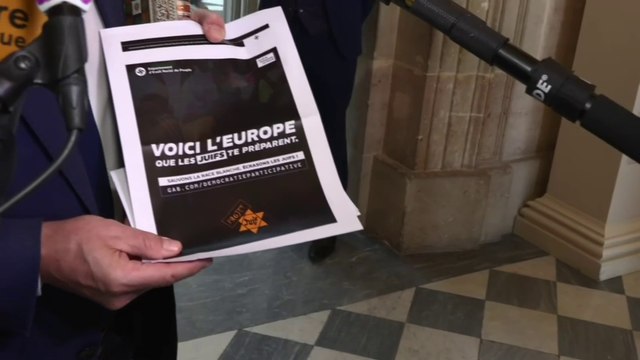 C'est une horreur : Fabien Roussel montre une affiche antisémite, avec une croix gammée, qu'il a reçue par mail