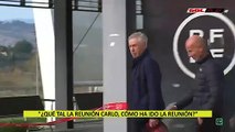Carlo Ancelotti, al salir de la reunión de los entrenadores en la Liga