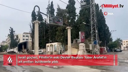 İsrail güçleri Batı Şeria’da Yaser Arafat'a ait anıtları yıkt