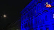 La facciata del Senato illuminata di blu per la Giornata Mondiale del Diabete