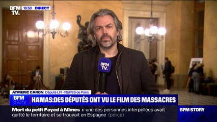 "On est bouleversé, écœuré, dégoûté": Aymeric Caron (REV-LFI-NUPES) réagit sur BFMTV après le visionnage des images des attaques du Hamas en Israël à l'Assemblée nationale