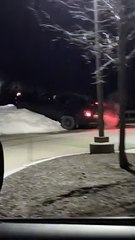 Friend's Car Climbs Snowbank