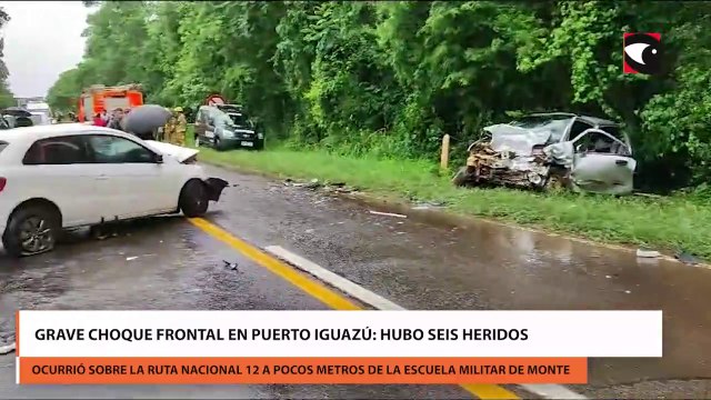Grave choque frontal en Puerto Iguazú hubo seis heridos