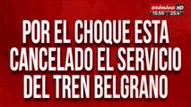 Caos en la estación: por el choque está cancelado el servicio del tren Belgrano