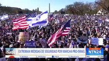 Multitudinaria manifestación en Washington en favor de Israel exige la libertad de más de 240 rehenes en poder de Hamás