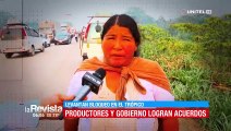 Productores del trópico levantan bloqueo en la ruta Cochabamba - Santa Cruz tras firma de acuerdo con el Gobierno