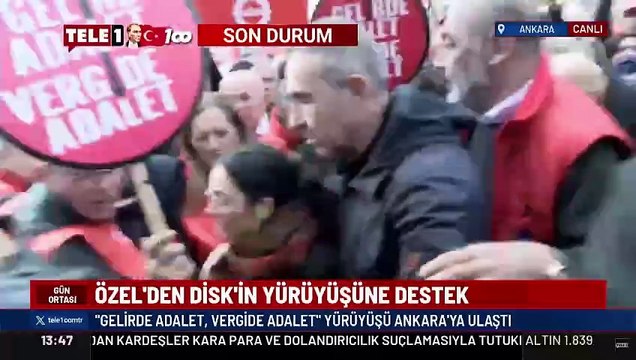 DİSK'in yürüyüşüne destek veren Özgür Özel'den TELE1'e özel açıklamalar