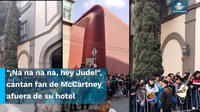 Previo al concierto de Paul McCartney, fans le cantan afuera de su hotel