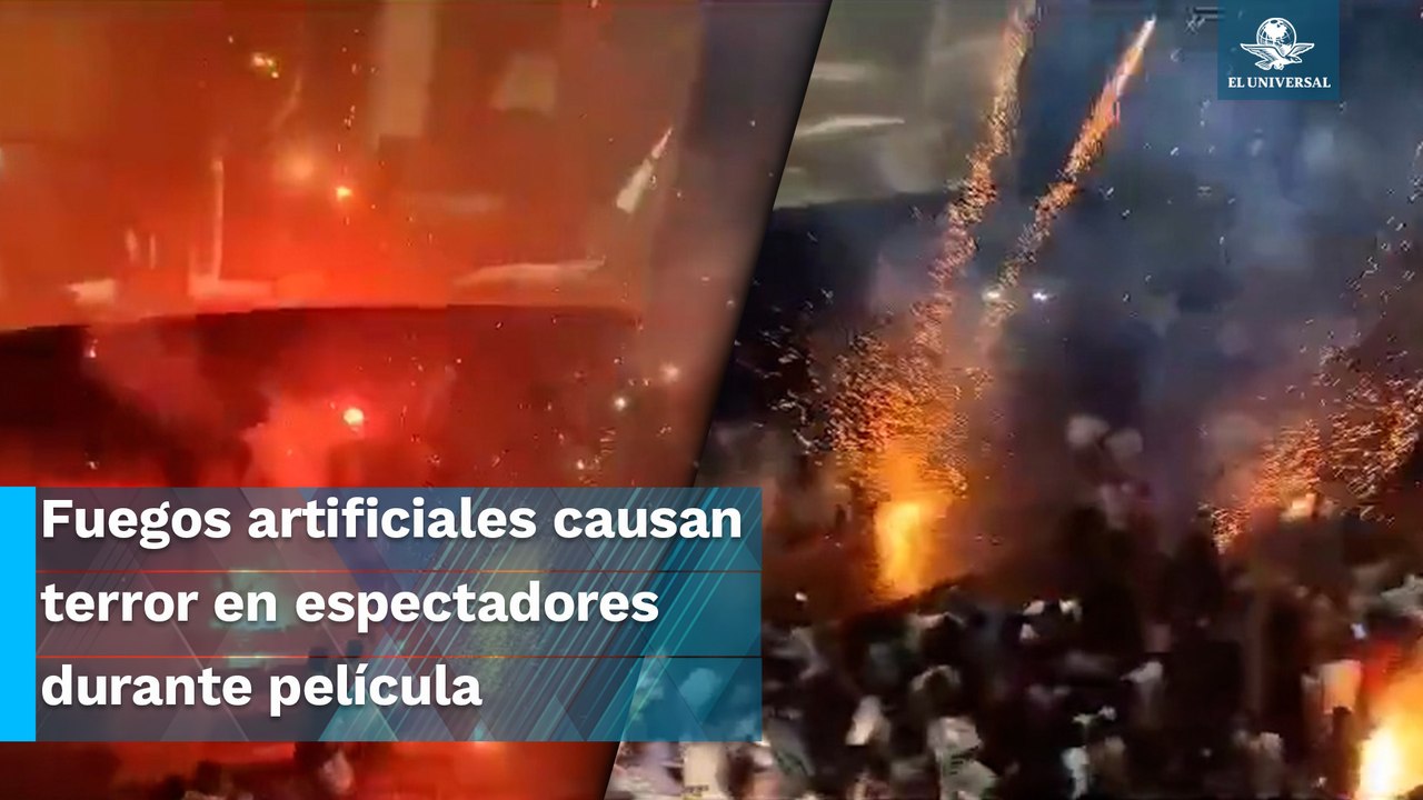 Cohetes y fuegos artificiales en sala de cine desatan pánico durante estreno de película