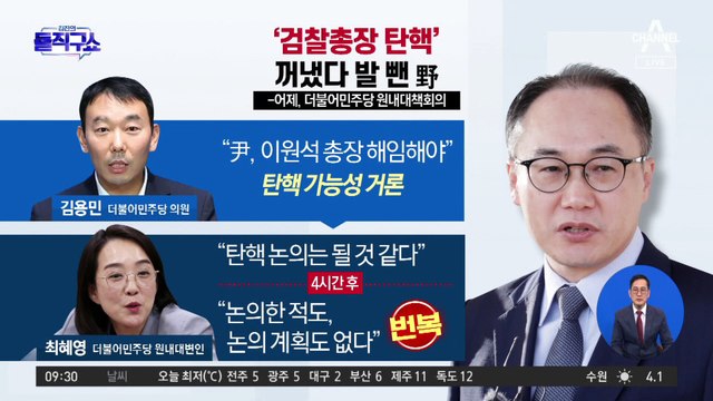 ‘검찰총장 탄핵’ 거론 4시간여 만에 ‘번복’…“계획 無”