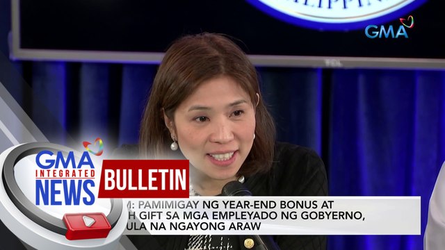 DBM: Pamimigay ng year-end bonus at cash gift sa mga empleyado ng gobyerno, simula na ngayong araw | GMA Integrated News Bulletin