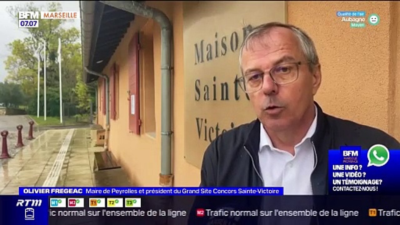 Travaux de rénovation de La Croix de Provence au sommet de la montagne Sainte-Victoire