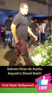 Shahrukh Khan and Salman Khan At Arpita-Aayush Diwali Bash Viral Masti Bollywood