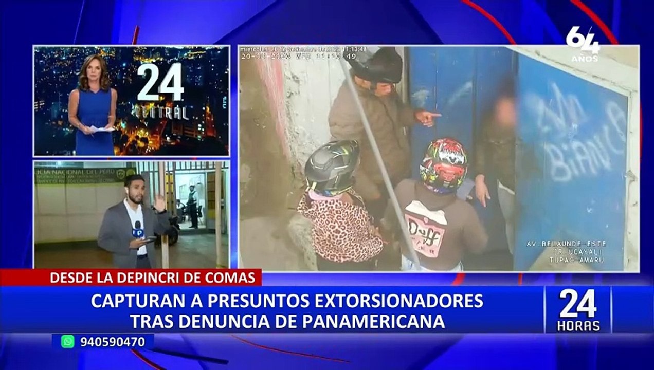 Comas: detienen a dos presuntos extorsionadores que cobraban cupos tras denuncia de Panamericana