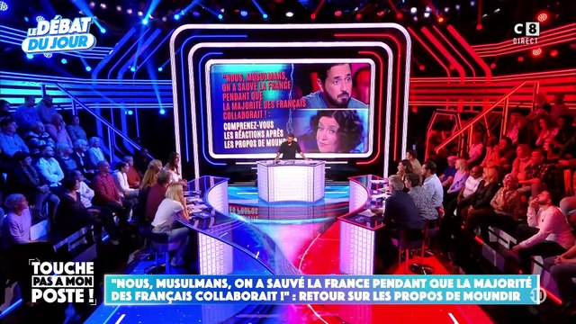 Alors qu'il avait estimé que les musulmans avaient sauvé la France , Moundir se fait rappeler la réalité de l'histoire de France par une journaliste - Moundir se contente de lui répondre qu'elle est d'extrême droite