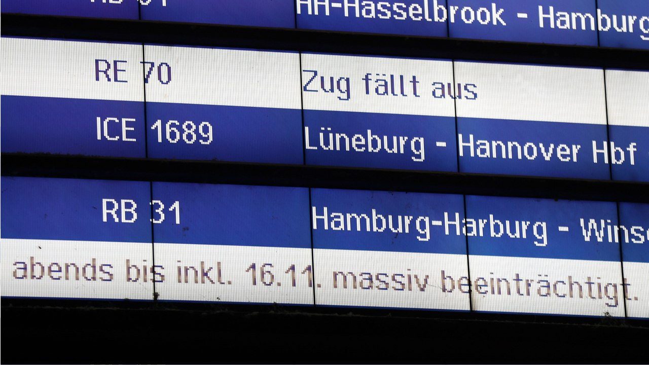 Gdl geht in warnstreik - bahn setzt auf notfahrplan