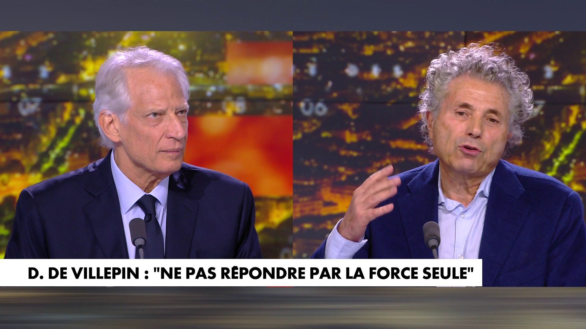 Israël-Hamas : vifs échanges entre l'ex-Premier ministre Dominique de  Villepin et Gilles-William Goldnadel