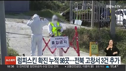 럼피스킨 확진 누적 98곳…전북 고창서 3건 추가