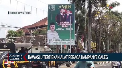 Curi Start Kampanye, Baliho Caleg di Kota Blitar Diturunkan Bawaslu
