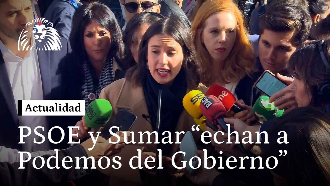 Irene Montero culpa a Pedro Sánchez y a Yolanda Díaz de "echar a podemos del Gobierno"