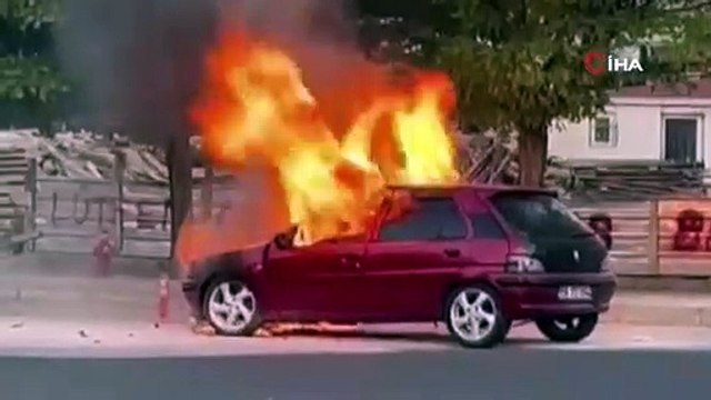 Seyir halinde ilerlerken birden alev topuna döndü!