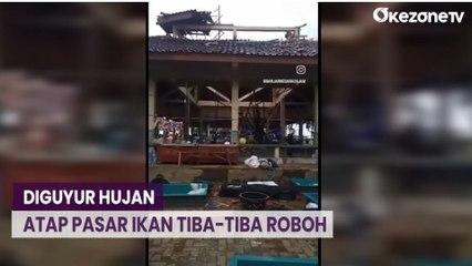 Diguyur Hujan, Atap Pasar Ikan Tiba-Tiba Roboh di Banjarnegara
