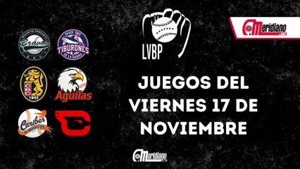 LVBP: Juegos del viernes, 17 de noviembre.