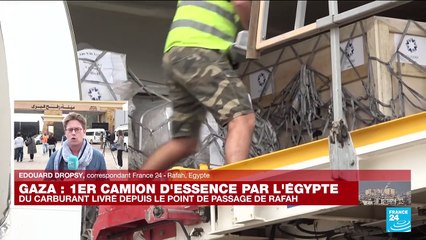 Gaza : la première livraison de carburant franchit la frontière de Rafah depuis la guerre