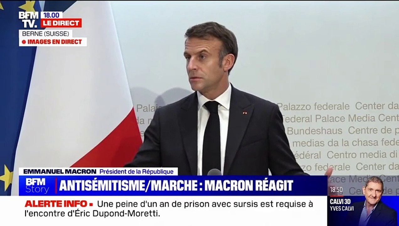 Critiqué pour ne pas avoir participé à la marche de dimanche contre l'antisémitisme, Emmanuel Macron répond: "La place d'un président de la République n'est pas d'aller à une marche. Ce débat n'avait pas lieu d'être!"