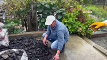 İhtiyaç sahibi ailelere dağıtılan kömür çuvallarından taş çıktı